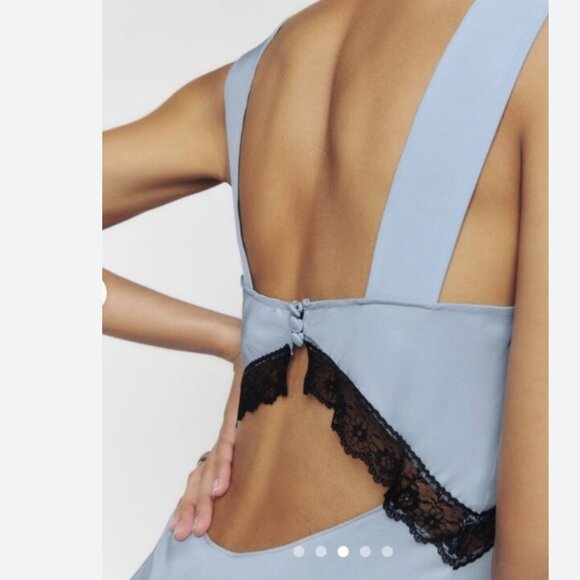 Reformation Provence Silk Dress in Blue XL $278 - Picture 4 of 10